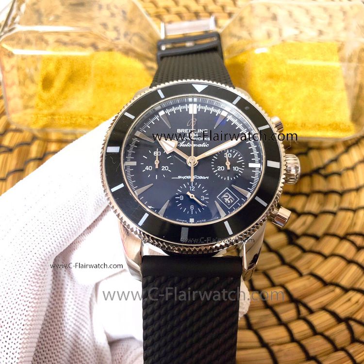 Copy Breitling Superocean Heritage Watch SS Black Bezel Copy Breitling Superocean Heritage Watch SS Black Bezel